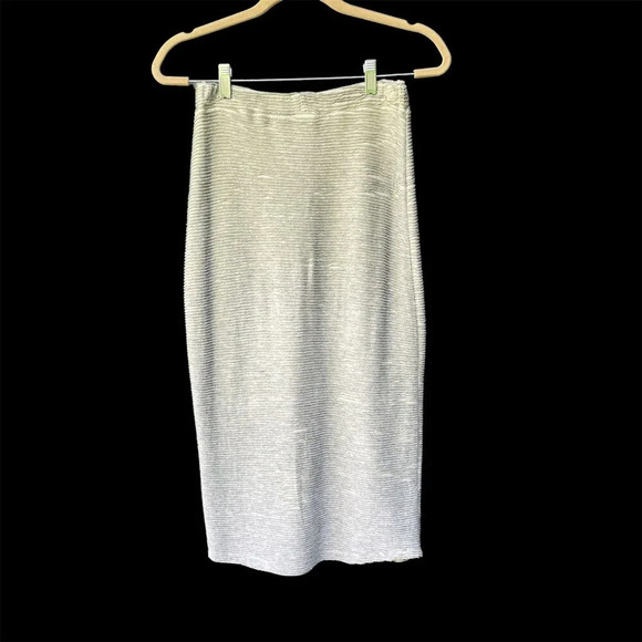 Anthropologie Dolan Left Coast Collection Grey Straight Ribbed Midi Skirt Sz XS - Picture 1 of 11